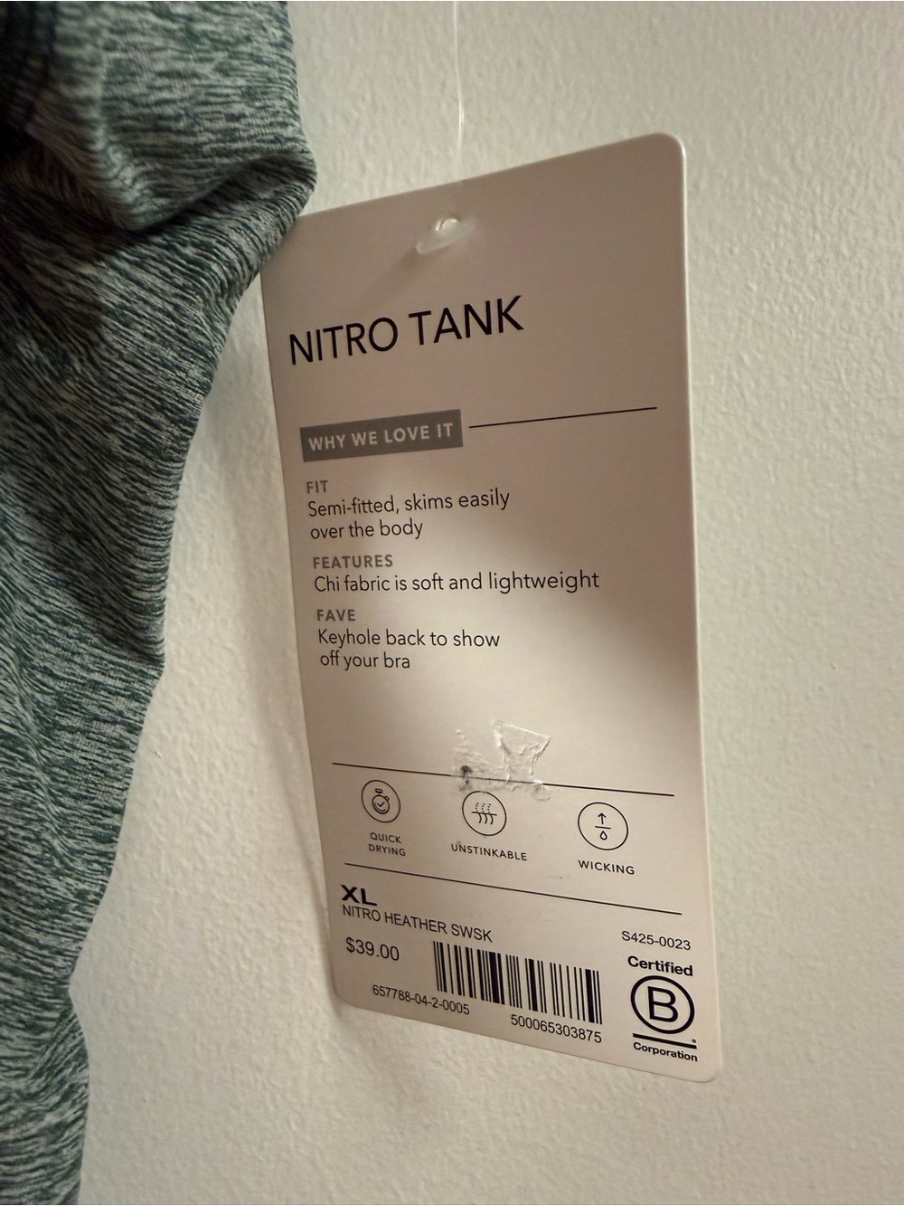Athleta Green Racerback Tank Top - Picture 3 of 3